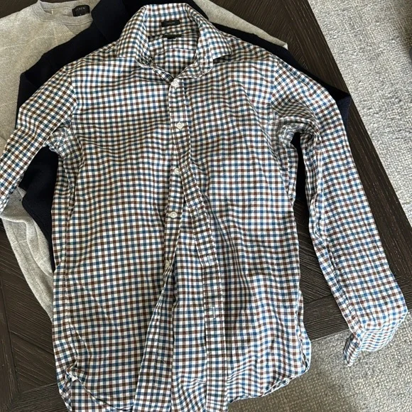 J. Crew Men's Crewneck Sweater in Gray and Navy